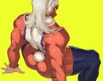  2022 absurd_res animal_humanoid butt clothing deltoids female gloves hair handwear hi_res humanoid ibuo lagomorph lagomorph_humanoid legwear leotard leporid_humanoid mammal mammal_humanoid miruko muscular muscular_female my_hero_academia quads rabbit_humanoid solo tan_body tan_skin thigh_highs triceps white_hair 