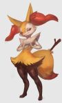  2022 ambiguous_gender anthro braixen digital_media_(artwork) feet generation_6_pokemon gesture hand_heart hi_res looking_at_viewer nintendo null_skull pokemon pokemon_(species) red_eyes simple_background smile solo standing stick tongue tongue_out video_games white_background 