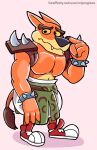  activision anthro clothing crash_bandicoot_(series) diaper diaper_fetish footwear fur hi_res male shirtless shoes shy solo tiny_tiger video_games wiprogress 