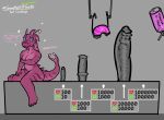  antennae_(anatomy) anthro aquatic_dragon arm_over_breasts big_dildo bioluminescence blue_eyes blush breast_squish breasts challenge dildo dragon edie_(rahisauce) fin gauntlet_of_dicks genitals glowing gynomorph head_fin hi_res huge_dildo hyper_dildo hypnosis hypnotic_visor intersex looking_aside looking_away marine mind_control mouth_closed one_leg_aside penetration penis penis_between_thighs pink_body pink_scales pink_skin progression rahisauce ridiculous_fit scales scalie sex_toy shy sitting soft_belly solo squish thick_tail timid 