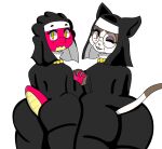  absurd_res anthro breasts butt domestic_cat dragon duo felid feline felis female female/female hi_res mammal mature_female nun ophelia_(sssonic2) samirachuni ulu_(samirachuni) 