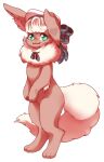  &lt;3 2019 3_fingers 3_toes absurd_res anthro bow_ribbon clothing eeveelution feet female fingers flareon fur generation_1_pokemon green_eyes hat headgear headwear hi_res murzikteijiro nintendo paws pokemon pokemon_(species) red_body red_fur simple_background smile solo toes video_games white_background white_body white_fur white_nose 