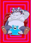  anthro belly convenient_censorship devour1129 fur goo_creature grey_body grey_fur hi_res lifewonders male nude overweight pawpads tokyo_afterschool_summoners tsathoggua video_games 