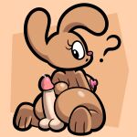  1:1 anthro big_butt breasts bunny_buns_(violetghost) butt confusion cross-eyed duo female genitals hi_res hot_dogging lagomorph leporid looking_at_viewer male male/female mammal nude penis rabbit thick_thighs violetghost 