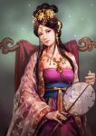  1girl absurdres bad_link black_eyes china_dress chinese_clothes dress earrings hanfu headpiece highres jewelry long_hair necklace realistic romance_of_the_three_kingdoms sangokushi_koei 