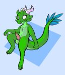  anonymous_artist anthro balls erection feathers genitals girly hi_res kobold male penis scalie simple_background sitting solo tail_feathers tapering_penis 