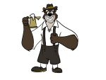  4:3 alcohol anthro beer beverage biped brok_the_investigator clothed clothing hat headgear headwear hi_res humanoid_hands male mammal r.j._(brok_the_investigator) simple_background sobieniak solo ursid video_games 