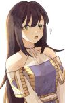  1girl ? black_hair breasts detached_sleeves dress gensou_suikoden gensou_suikoden_i green_eyes highres korunosabu long_hair looking_at_viewer open_mouth simple_background smile solo viki_(suikoden) white_background 