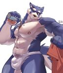  2022 abs anthro beverage biceps blissrooster briefs briefs_only bulge canid canine clothing coffee hi_res male mammal muscular navel nipples one_eye_closed pecs pouring pouring_onto_self shirt simple_background solo spilled_drink spilling splash standing topwear underwear white_background 