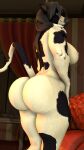  3d_(artwork) anthro big_butt blue_eyes bovid bovine breasts bubble_butt butt cattle cattle_(petruz) curtains digital_media_(artwork) female furniture hair hi_res inside kyleroo looking_at_viewer looking_back mammal muscular nipples nude petruz_(copyright) side_boob smile sofa solo source_filmmaker teeth 