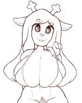  anthro antlers barely_visible_genitalia barely_visible_pussy big_breasts bikini bikini_pull bikini_top bottomless breasts buckteeth capreoline cervid cleavage clothed clothing clothing_pull deltarune female genitals hair hi_res horn huge_breasts long_hair mammal noelle_holiday pubes pussy reindeer sleepyscientist smile solo swimwear swimwear_pull teeth undertale_(series) video_games wide_hips 