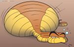  belly big_belly brown_body dreamworks fangs feral foxball half-closed_eyes hyper hyper_belly inflation looking_at_viewer lying male mr._snake_(the_bad_guys) narrowed_eyes nude reptile scalie simple_background snake solo teeth the_bad_guys tired 