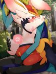  absurd_res anthro anthro_on_anthro anthro_penetrated anthro_penetrating anthro_penetrating_anthro blush breasts cinderace duo ear_blush embrace female female_penetrated forest forest_background from_front_position fur generation_8_pokemon hi_res hug impregnation inteleon interspecies interspecies_impregnation lagomorph leporid lizard male male/female male_penetrating male_penetrating_female mammal mastery_position multicolored_body multicolored_fur nature nature_background nintendo ovaries penetration plant pokemon pokemon_(species) prrrrrrmine reptile scalie sex sperm_cell thick_thighs tree video_games 