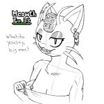  2022 alolan_form alolan_meowth anthro breasts chinese_text clothing clothing_pull digital_media_(artwork) ear_piercing ear_ring english_text eyeshadow female generation_1_pokemon grin guide_lines looking_at_viewer makeup meowth meowth_hooker_(pencilsdgr) nintendo nipple_piercing nipples pencilsdgr piercing pokemon pokemon_(species) regional_form_(pokemon) ring_piercing sketch slim small_breasts smile solo text video_games whiskers 