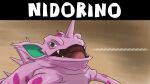  ambiguous_gender brown_eyes dialogue english_text ergomancy feral generation_1_pokemon hi_res laugh looking_at_viewer nidorino nintendo pink_body pokemon pokemon_(species) solo text video_games 