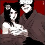  bandage bandages emotionless expressionless flower grin konan labret_piercing lowres mask naruto naruto_shippuuden oioi030 piercing smile tobi uchiha_madara 