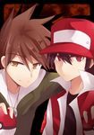  baseball_cap black_hair brown_eyes brown_hair dandelion_(artist) expressionless green_(pokemon) hat jacket jewelry necklace ookido_green pixiv_thumbnail poke_ball pokeball pokemon pokemon_(game) pokemon_heartgold_and_soulsilver pokemon_hgss pokemon_red_and_green pokemon_rgby red_(pokemon) red_eyes resized smile 