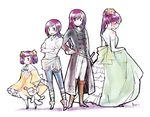 alternate_costume alternate_hairstyle androgynous bad_id bad_pixiv_id boots coat crossdressing crossed_arms dress embarrassed faris_scherwiz final_fantasy final_fantasy_v gown hair_up katsura_(+araka) moogle multiple_persona older pirate princess purple_hair reverse_trap sarisa_highwind_tycoon shirt spoilers standing stuffed_animal stuffed_toy time_paradox tomboy twintails white_shirt younger 