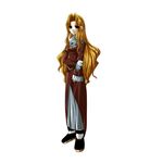  artist_request blonde_hair brown_eyes dress eileen_(suikoden) female full_body gensou_suikoden gensou_suikoden_i gensou_suikoden_ii long_hair simple_background solo suikoden_i suikoden_ii white_background 