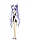 absurdres blue_eyes blue_hair female flat_chest full_body highres long_hair muvluv official_art solo swimsuit twintails white_background yashiro_kasumi 