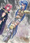  2girls asou_yuuko ball_gag bangs bdsm belt blue_hair blush bondage bound breath cape cold crotch_rope dutch_angle eyes_closed gag hand_on_hip hips kirishima_reiko long_hair matanawa microskirt midriff miniskirt mugen_senshi_valis multiple_girls neckerchief outdoors shiver short_hair skirt snow source_request spark_utamaro telenet_japan tied tied_up torture trembling valis very_long_hair 