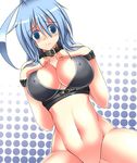  blue_hair blush bottomless breasts collar erect_nipples female girl listless_time ment original 