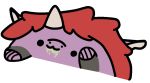  animated bongo_cat dragon drippy_dragon drooling female hair midget red_hair saliva single_horn smile 