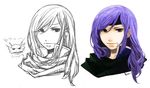  faris_scherwiz female final_fantasy final_fantasy_v green_eyes headband katsura_(+araka) long_hair partially_colored purple_hair solo 