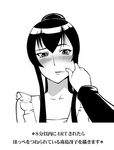  blush busujima_saeko highschool_of_the_dead monochrome translation_request ueyama_michirou 