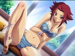  blue_eyes blush bra breasts cameltoe cg cleavage code_geass kallen_stadtfeld kimura_takahiro large_breasts lingerie panties photoshop red_hair shy underwear 