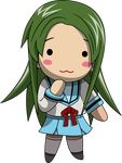  absurdres blush_stickers churuya green_hair highres long_hair suzumiya_haruhi_no_yuuutsu transparent_background transparent_png 