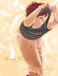  chocobo124 gaara gradient gradient_background lowres male male_focus muscle naruto red_hair solo 