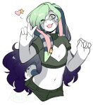  2022 5_fingers alpha_channel anthro blep clothed clothing digital_media_(artwork) eyebrows eyelashes fingers green_eyes hi_res kittydee looking_at_viewer male midriff navel simple_background smile tongue tongue_out transparent_background 