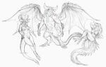  &lt;3 2022 anthro blue_eyes breasts capcom claws digital_media_(artwork) dragon featureless_breasts featureless_crotch female group hi_res horn isvoc membrane_(anatomy) membranous_wings monster_hunter nude open_mouth scales scalie spines teeth tongue trio video_games western_dragon wingless_dragon wings 