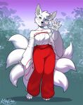  2022 4_toes 5_fingers anthro breasts clothed clothing digital_media_(artwork) eyebrows eyelashes feet female fingers fur hair hi_res kittydee smile solo toes white_body white_fur white_hair 