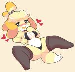  &lt;3 3_fingers 3_toes animal_crossing anthro areola areola_slip big_breasts black_bra black_clothing black_legwear black_nose black_panties black_stockings black_thong black_underwear bra breasts butt canid canine canis cleavage clothed clothing collar digital_media_(artwork) dog_tags domestic_dog feet female fingers fur hair hair_bell hand_on_breast hi_res isabelle_(animal_crossing) legwear lingerie looking_at_viewer mammal midriff navel nintendo onigiri_punch open_mouth open_smile panties shih_tzu simple_background sitting smile smiling_at_viewer solo spread_legs spreading stockings thick_thighs thigh_highs thong toe_outline toes tongue toy_dog underwear video_games yellow_body yellow_fur 