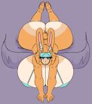  anthro antlers big_breasts big_butt bikini blue_eyes bottomless breasts butt butt_heart clothed clothing female fur hazel_(shewiff) heart_(marking) hi_res horn huge_breasts huge_butt humanoid jackalope lagomorph looking_at_viewer mammal orange_body orange_fur orange_tail shewiff solo string_bikini swimwear thick_thighs wide_hips 