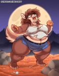  anthro candy canid canine canis dessert female food lollipop mammal mary_blissany moon nekocrispy night overweight overweight_female solo wolf 