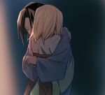  1boy 1girl aki_(neyuki41028) asakura_you blonde_hair blue_kimono brown_hair closed_eyes couple hetero hug japanese_clothes kimono kyouyama_anna long_hair shaman_king straight_hair white_kimono 