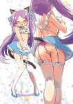  animal_ears apron ass blush cat_ears cat_tail closed_eyes covering_nipples garter_straps gloves highres hiiragi_kagami hotaru_iori ichimi_renge lucky_star maid maid_apron maid_headdress miniskirt multiple_views nose_blush open_mouth purple_hair skirt tail thighhighs twintails white_gloves 