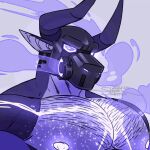  animated anthro barazoku gas glowing glowing_nipples horn looking_at_viewer male mask muscular muscular_male nipples pecs prick_ears shapeshifter_(artist) solo 