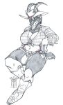  anthro beverage big_breasts bottomwear bovid breasts caprine clothing country cowboy cutoffs denim denim_clothing female goat hat headgear headwear hi_res hooves horn humanoid hydros ibex mammal panties pinup pose short shorts sketch solo thehuntingwolf thong underwear western 