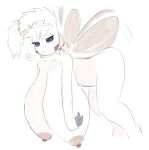  anthro arthropod big_breasts blue_eyes blush breasts butt cactuscacti female flying hanging_breasts huge_breasts hyper hyper_breasts insect lepidopteran mostly_nude moth simple_background solo wings 