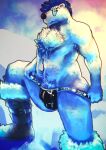  absurd_res anthro anxiouslynx body_hair boots bulge clothing digital_media_(artwork) eyewear footwear fur glasses hair happy_trail hi_res ice jockstrap looking_at_viewer male mammal muscular muscular_anthro muscular_male outside simple_background slightly_chubby snow solo thick_thighs underwear ursid white_body winter 