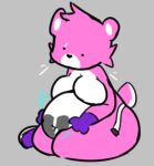  &lt;3 anthro belly belt big_belly big_breasts boots breasts cheek_tuft clothing cuddle_team_leader epic_games facial_tuft female foamytail footwear fortnite fur gloves hair handwear inflation mammal navel overweight overweight_female pink_body pink_fur pink_hair purple_clothing rumbling_stomach silly_face sitting sketch solo thick_thighs tuft ursid video_games white_body white_fur wide_hips 