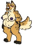  anthro big_breasts breasts curvy_figure fangs felid female fur genitals hair hi_res machairodontine mammal multi_nipple nipples nude pregnant pussy sabertooth_(anatomy) solo standing thick_thighs trout_(artist) voluptuous 