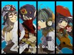  4boys :q animal_print animal_skull bangs bicycle_helmet blacksmith_(ragnarok_online) blue_background blue_wings brown_eyes brown_hair brown_shirt candy circlet closed_mouth collared_shirt column_lineup commentary_request copyright_name dagger expressionless food fur-trimmed_jacket fur_trim gem glasses goggles goggles_on_headwear gradient gradient_wings green_eyes green_hair hair_between_eyes head_wings headphones helmet holding holding_dagger holding_staff holding_weapon hunter_(ragnarok_online) jacket jewelry knife lollipop looking_at_viewer male_focus multicolored_wings multiple_boys necklace open_clothes open_jacket open_mouth orange_wings pointy_ears print_jacket purple_hair ragnarok_online red-framed_eyewear red_gemstone red_headwear red_scarf red_shirt rogue_(ragnarok_online) scarf shirt short_hair short_sleeves simple_background staff swirl_lollipop tiger_print tomitake_noko tongue tongue_out unbuttoned unbuttoned_shirt upper_body weapon white_shirt wings wizard_(ragnarok_online) yellow_jacket 