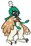  anthro avian beak bird decidueye feathers female generation_7_pokemon genitals hi_res nintendo pokemon pokemon_(species) pussy solo standing trout_(artist) video_games wings 