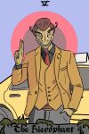  anthro brown_hair car card clothed clothing english_text facial_hair grin hair hi_res looking_at_viewer male necktie reptile scalie smile snoot_game_(fan_game) solo tarot_card taxi_driver_(snootgame) text unknown_artist vehicle video_games 