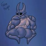  2022 arthropod beetle big_butt broly_culo butt butt_focus crouching false_knight_(hollow_knight) hollow_knight insect link_mann looking_back male meme parody simple_background solo spread_legs spreading team_cherry video_games 